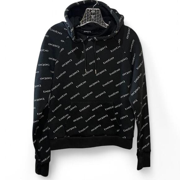 Black bebe hoodie with front - Picture 1 of 5